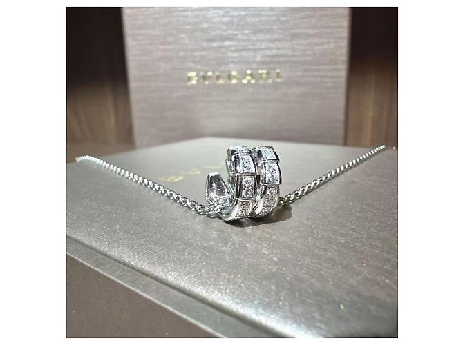 Bulgari Collana Bvlgari Serpenti Viper in oro bianco 18K e diamanti a tre fili Argento - vista 6