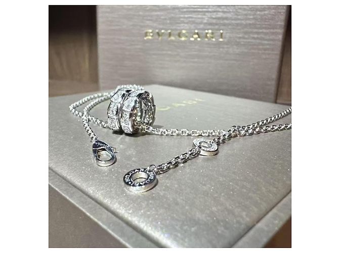 Bulgari Collana Bvlgari Serpenti Viper in oro bianco 18K e diamanti a tre fili Argento - vista 7