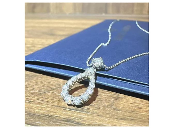 Collana Harry Winston Diamond Loop Medium Single-Ring in diamante Argento - vista 2