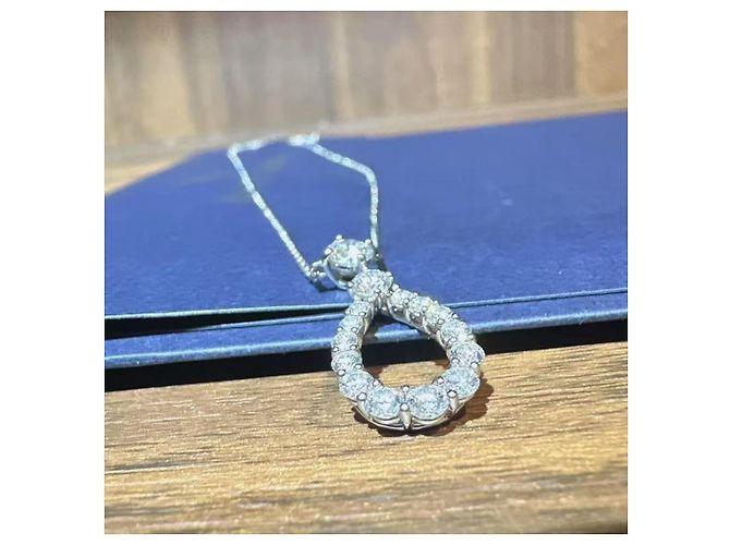 Collana Harry Winston Diamond Loop Medium Single-Ring in diamante Argento - vista 4