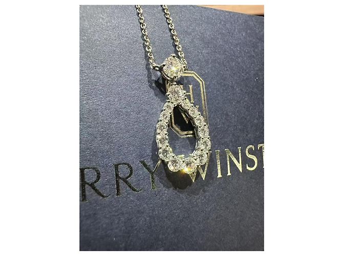 Collana Harry Winston Diamond Loop Medium Single-Ring in diamante Argento - vista 5