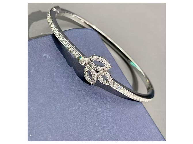 Bracciale Harry Winston Lily Cluster Diamanti Platino Taglia S Argento - vista 2