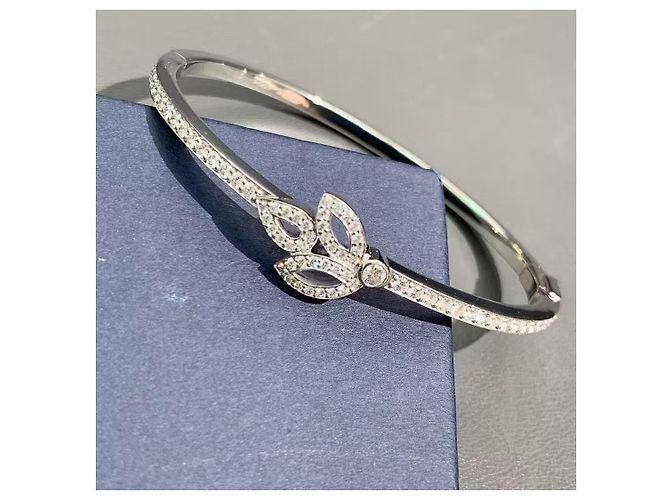 Bracciale Harry Winston Lily Cluster Diamanti Platino Taglia S Argento - vista 3