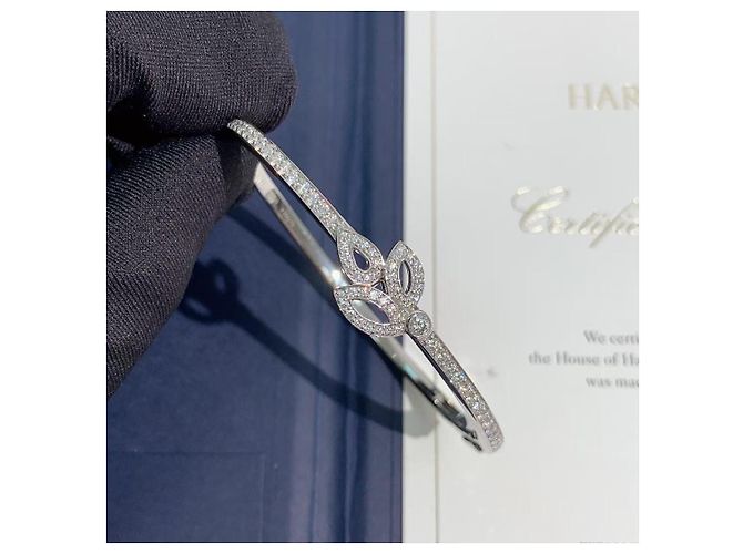 Bracciale Harry Winston Lily Cluster Diamanti Platino Taglia S Argento - vista 6