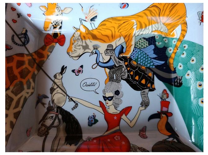 Trim Hermès Story Change Porcelain Tray Black White Red Blue Golden Green Orange - view 4