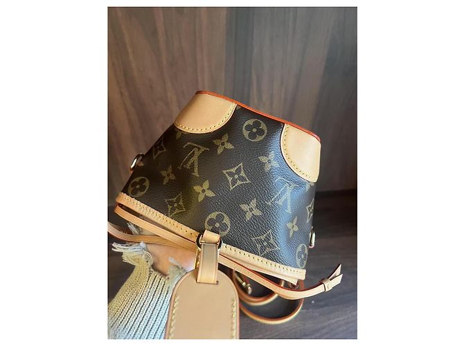 Louis Vuitton Noe Mini Borsa a Secchiello Floreale Marrone Pelle - vista 2