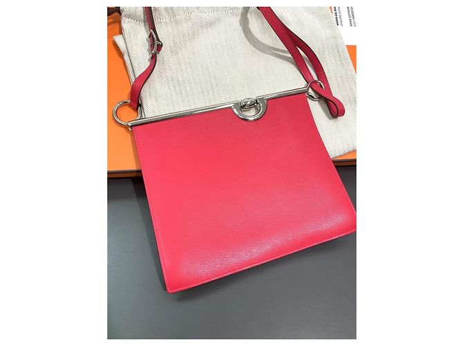 Borsa a mano Hermès Mors de bride rosa in pelle - vista 2
