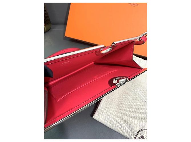 Borsa a mano Hermès Mors de bride rosa in pelle - vista 4