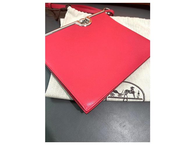 Borsa a mano Hermès Mors de bride rosa in pelle - vista 6