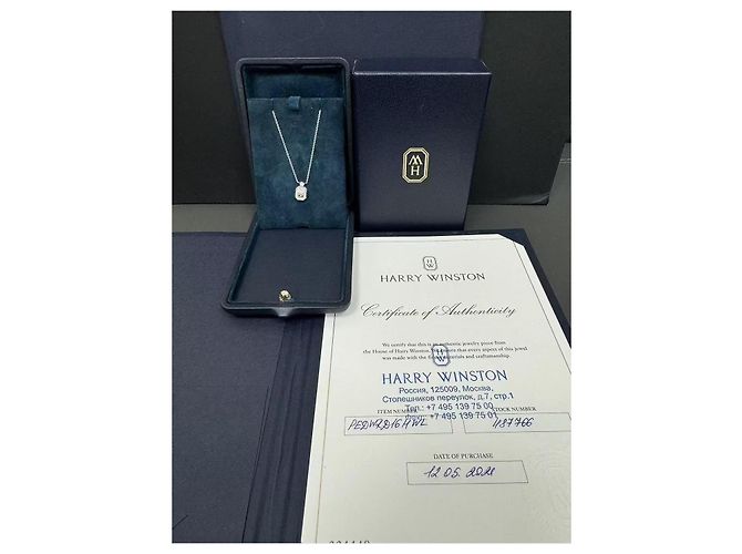 Collana profumo Small Bottle in platino e diamanti Harry Winston Argento - vista 3