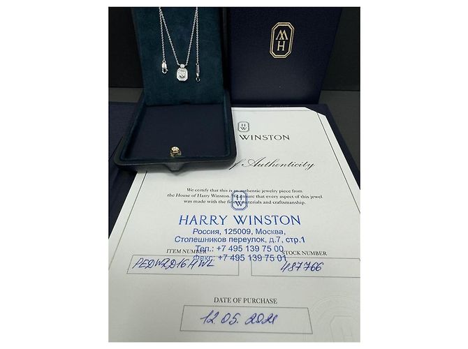 Collana profumo Small Bottle in platino e diamanti Harry Winston Argento - vista 5