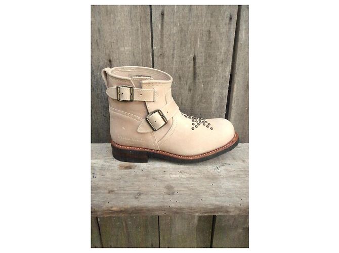 Autre Marque Botines Primeboots de cuero beige - vista 8