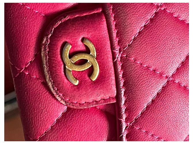 Chanel gesteppte Lederbörse in Pink - Ansicht 12
