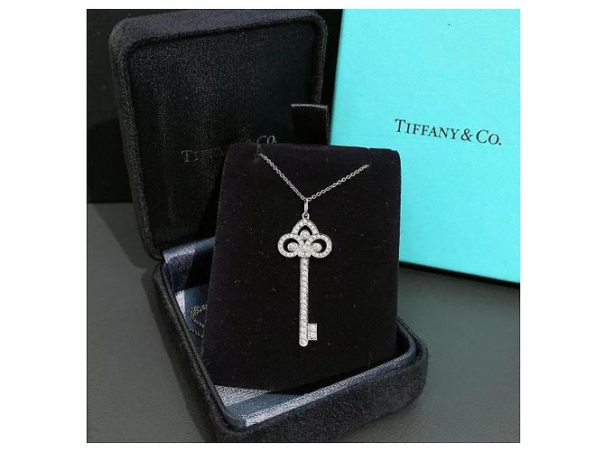 Collana Tiffany & Co Tiffany's Tail Flower in platino e diamanti Argento - vista 2