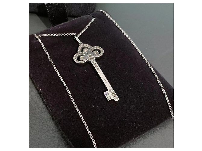 Collana Tiffany & Co Tiffany's Tail Flower in platino e diamanti Argento - vista 4