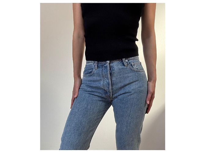 Jeans Helmut Lang azzurri in cotone Blu chiaro - vista 2
