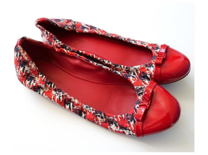 Ballerine in Tweed Louis Vuitton Rosso - vista 2