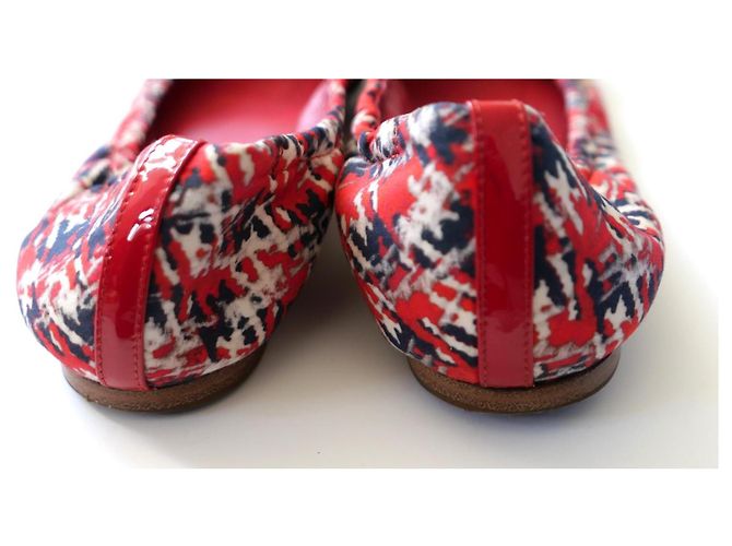 Ballerine in Tweed Louis Vuitton Rosso - vista 3