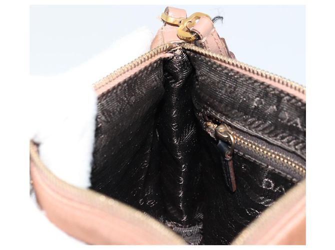 Bolso Accesorio Prada Nylon Rosa Oro Auth 175840 Dorado - vista 20