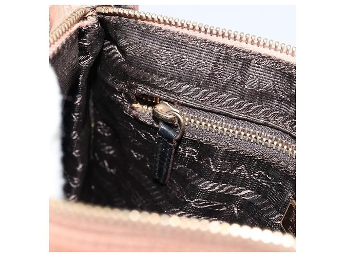Bolso Accesorio Prada Nylon Rosa Oro Auth 175840 Dorado - vista 21