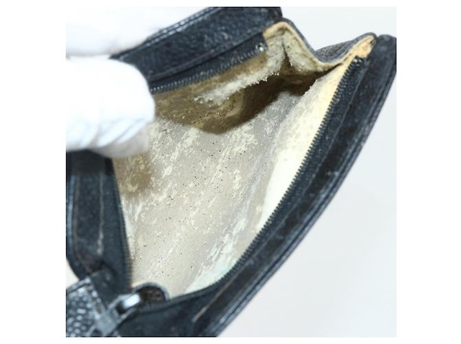 Monedero CHANEL de piel caviar negro con CC dorado Auth bs34754 - vista 10