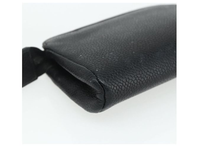 Monedero CHANEL de piel caviar negro con CC dorado Auth bs34754 - vista 15