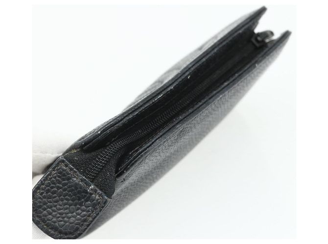 Monedero CHANEL de piel caviar negro con CC dorado Auth bs34754 - vista 5