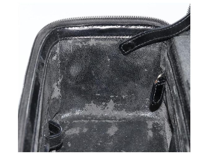 Borsa a mano Vanity in pelle nera e argento Gucci Bamboo Auth bs34733 Nero - vista 22