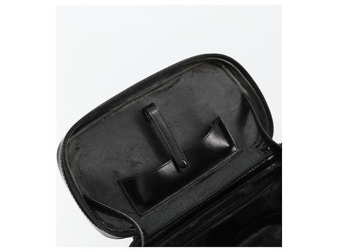 Borsa a mano Vanity in pelle nera e argento Gucci Bamboo Auth bs34733 Nero - vista 9