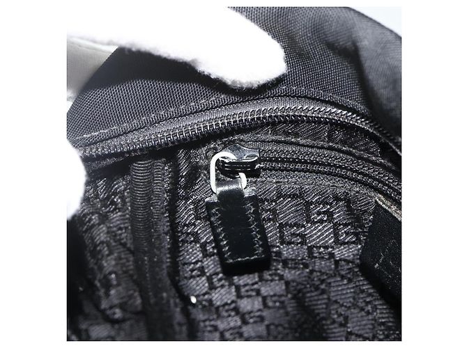Borsa a Spalla GUCCI Nylon Nero Argento 018 1612 Auth ep14214 - vista 21