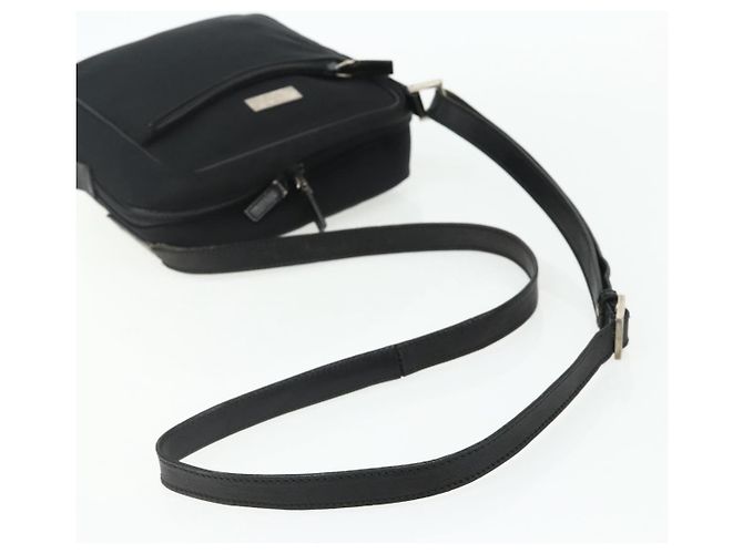 Borsa a Spalla GUCCI Nylon Nero Argento 018 1612 Auth ep14214 - vista 7