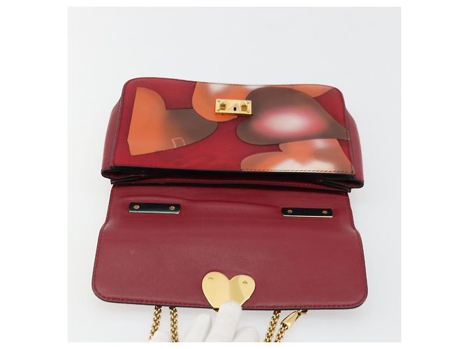 Borsa a spalla in pelle Valentino rossa oro Auth bs34661A Rosso D'oro - vista 10