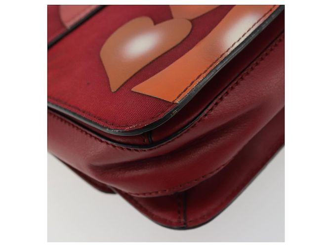 Borsa a spalla in pelle Valentino rossa oro Auth bs34661A Rosso D'oro - vista 16