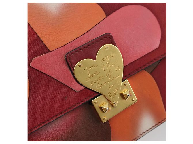 Borsa a spalla in pelle Valentino rossa oro Auth bs34661A Rosso D'oro - vista 18