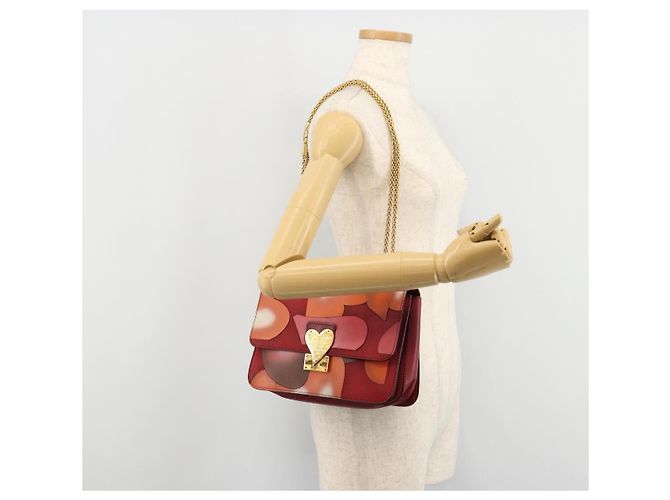 Borsa a spalla in pelle Valentino rossa oro Auth bs34661A Rosso D'oro - vista 26