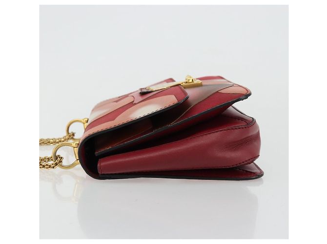 Borsa a spalla in pelle Valentino rossa oro Auth bs34661A Rosso D'oro - vista 4