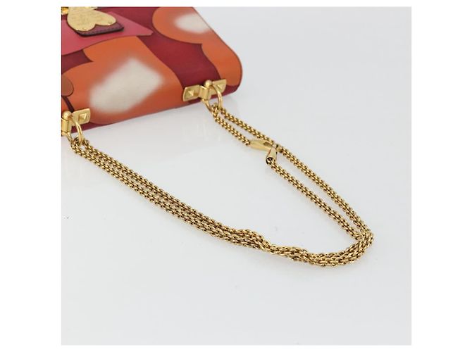 Borsa a spalla in pelle Valentino rossa oro Auth bs34661A Rosso D'oro - vista 7