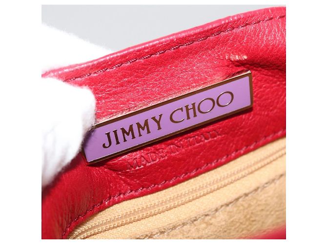 Borsa a Spalla in Pelle Rossa e Oro Auth BA12257A di Jimmy Choo Rosso D'oro - vista 10