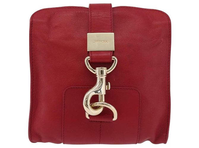 Borsa a Spalla in Pelle Rossa e Oro Auth BA12257A di Jimmy Choo Rosso D'oro - vista 13
