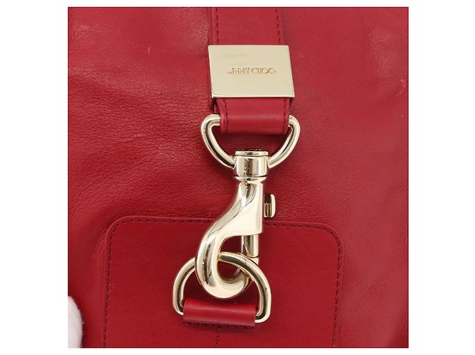 Borsa a Spalla in Pelle Rossa e Oro Auth BA12257A di Jimmy Choo Rosso D'oro - vista 17