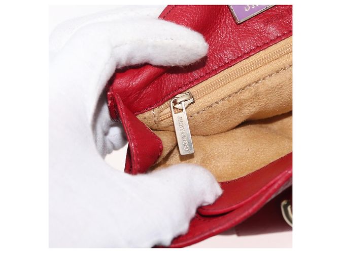 Borsa a Spalla in Pelle Rossa e Oro Auth BA12257A di Jimmy Choo Rosso D'oro - vista 21