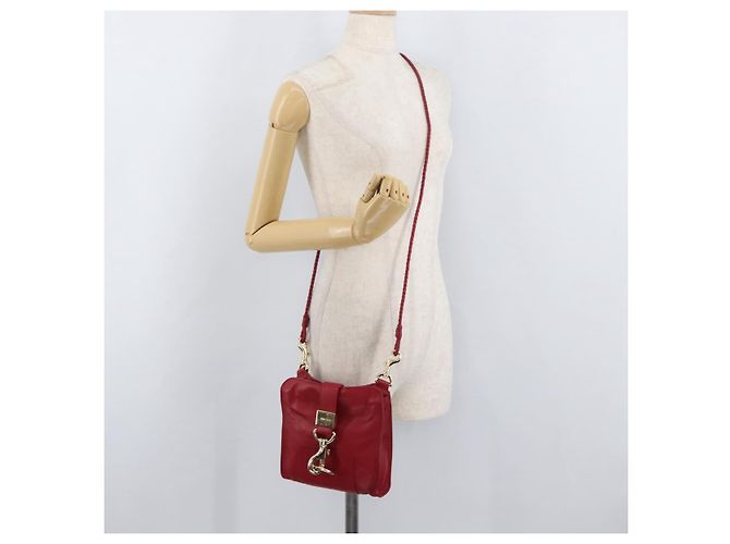 Borsa a Spalla in Pelle Rossa e Oro Auth BA12257A di Jimmy Choo Rosso D'oro - vista 23