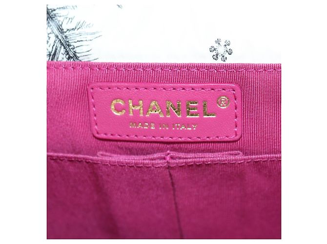 CHANEL Matelassé 26 Borsa a Spalla con Catena Nylon Bianco Oro CC Auth 176536SAV D'oro - vista 23
