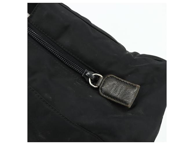 Tote PRADA Kettentasche Nylon Schwarz Silber Auth bs34649 - Ansicht 17