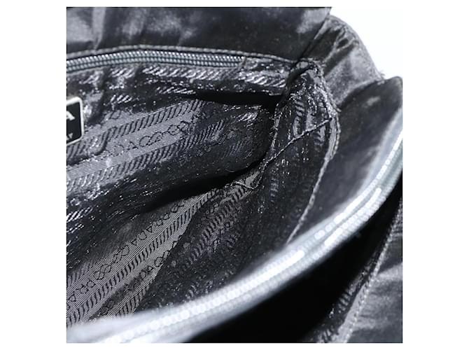Tote PRADA Kettentasche Nylon Schwarz Silber Auth bs34649 - Ansicht 20