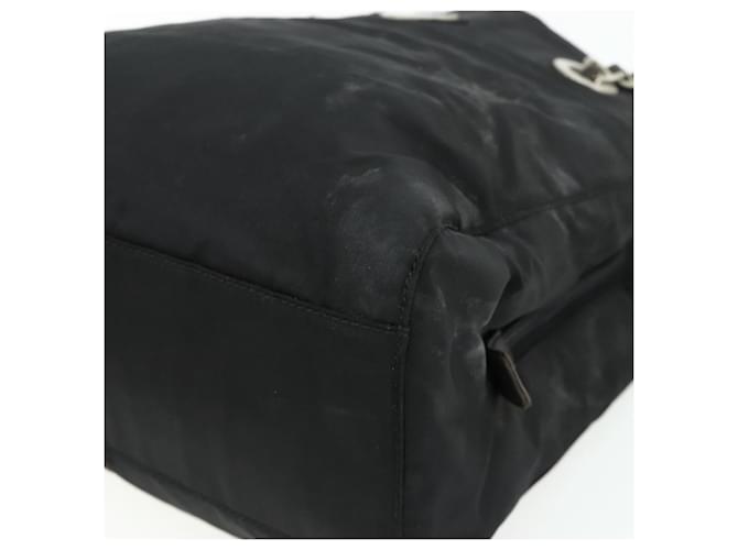 Tote PRADA Kettentasche Nylon Schwarz Silber Auth bs34649 - Ansicht 9