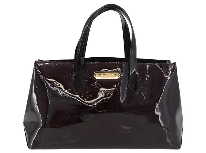 LOUIS VUITTON Borsa a Mano Monogram Vernis Wilshire PM Amarante M93641 Auth 177431 Bordò - vista 13