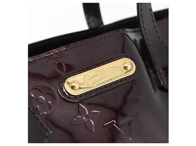 LOUIS VUITTON Borsa a Mano Monogram Vernis Wilshire PM Amarante M93641 Auth 177431 Bordò - vista 17