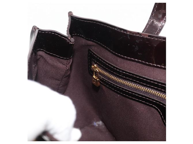 LOUIS VUITTON Borsa a Mano Monogram Vernis Wilshire PM Amarante M93641 Auth 177431 Bordò - vista 21