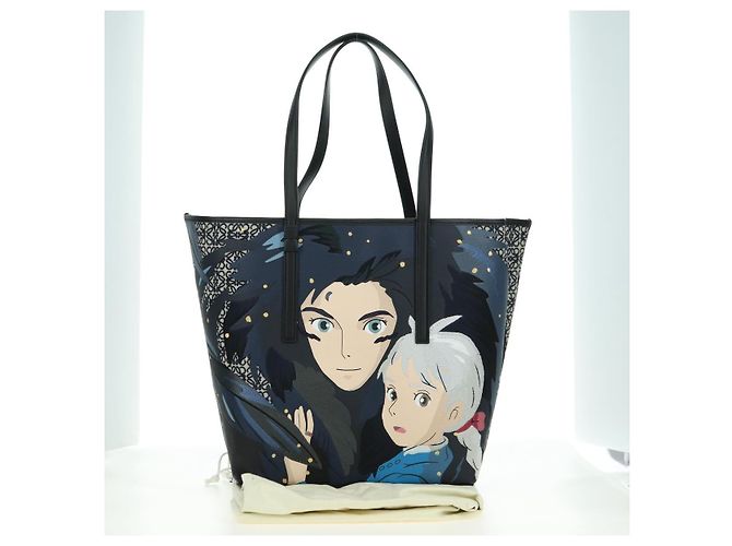 LOEWE - Borsa Howl e Sophie del Castello Errante Ghibli in Tela Auth 167253SM Nero - vista 12